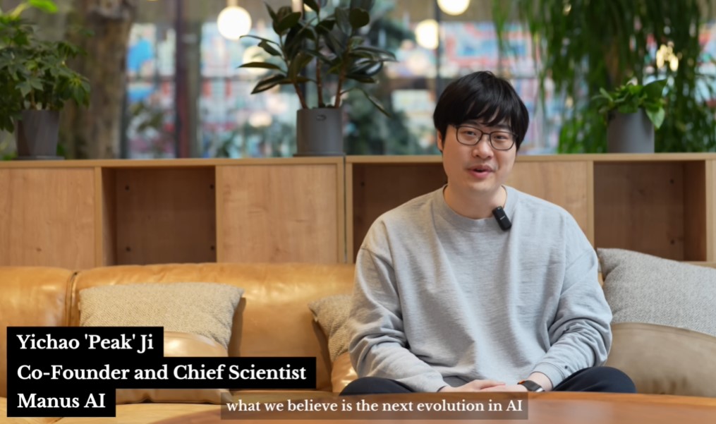 Yichao 'Peak' Ji, cofundador e cientista chefe da Manus AI. Foto: Reprodução Youtube
